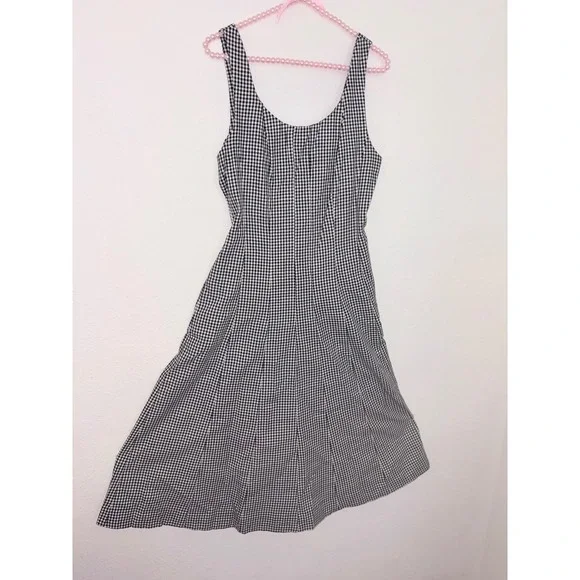 Universal thread Target Black White Gingham Midi Dress 4 Sleeveless Pockets - Picture 2 of 14